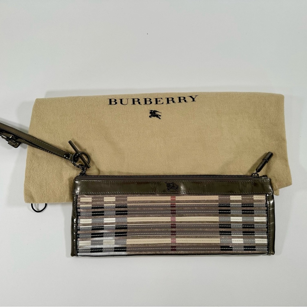 Burberry Plaid Clutch with Metalic Accents